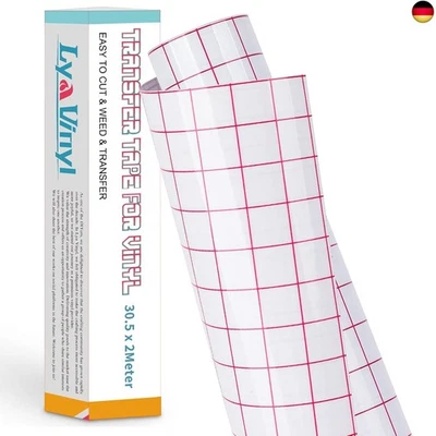 BESUCHE DEN LYA VINYL-STORE Transferfolie Plotter für Plotterfolie Vinyl 30,5 x 200 cm Übertragungsfolie P