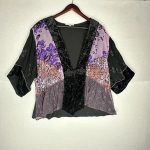 VTG Spencer Alexis Boho Flowy Purple Top Goth Grunge XL Velvety Y2K - Picture 1 of 11