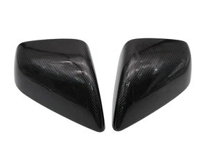 Gloss Carbon Fiber Side Mirror Cover Trim For 21-24 Model S 22-24 Model X Tesla - Bild 1 von 9