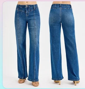 Risen High Rise Wide Leg Jeans with Front Yoke BOHO SIZE 9/29 NWT STYLE PW21235 - Picture 1 of 12