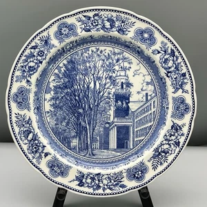 Wedgwood YALE UNIVERSITY 1931 Old Chapel BLUE TRANSFERWARE Dinner Cabinet Plate - Picture 1 of 11