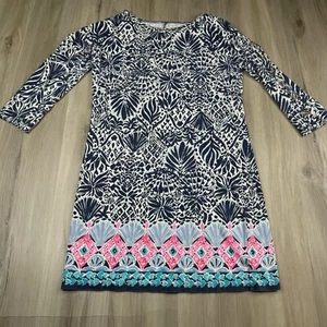 Lilly Pulitzer Womens Crew Neck Long Sleeve Button Placket Cotton Vivvy Dress S - Picture 1 of 8