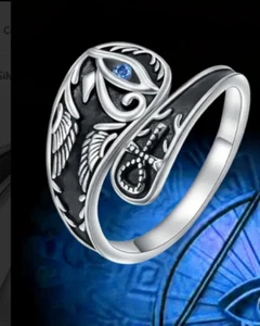 Evil Eye Flügel Sterling Silber Löffelring - Bild 1 von 1