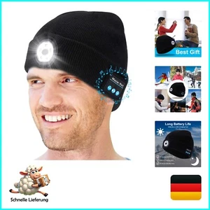 Bluetooth Beanie Mütze mit Led Licht,Beanie Cap Wireless Headset Musikhut Tec... - Bild 1 von 10