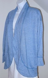 Chaqueta cárdigan de punto de mezcla de algodón azul calentado para mujer talla L - Imagen 1 de 4