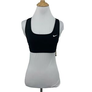 Nike Dri Fit Big Swoosh Sports Bra Girls Youth Size S Black Racerback Crop