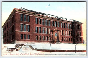 Council Bluffs Iowa High School vintage postcard A16 - Picture 1 of 2