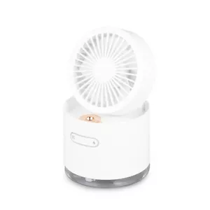 Portable Rechargeable Fan with Humidifier - Foldable Design, Mood Light - Picture 1 of 8