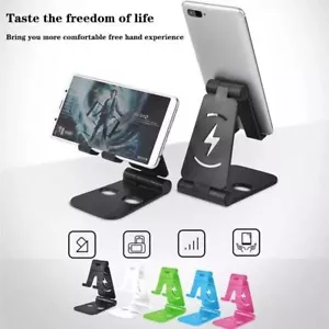 Foldable Tablet Desktop Stand Cell Phone Holder Mount For iPhone Samsung iPads - Picture 1 of 15