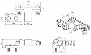 Bolt On Tailboard Lug & Eyelet Set Tailgate Dropside Forged Steel 12mm Shaft - Imagen 1 de 6