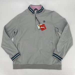 Puma Jacket Mens Medium Arnold Palmer Handshake Bomber Golf 1/4 Zip Mirage Gray - Picture 1 of 9