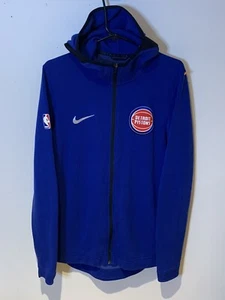 NBA Detroit Pistons NIKE Dri-Fit Showtime Blue Full Zip Hoodie Jacket Mens Small - Picture 1 of 10