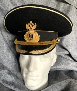 Russian Navy Fleet Officers M69 Winter Service Visor Cap 1991-2020 58cm - Picture 1 of 11