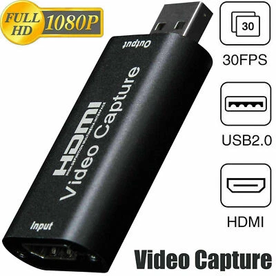HDMI to USB Video Capture Card 1080P Recorder Phone Game Video Live Streaming US - Image 1 of 4