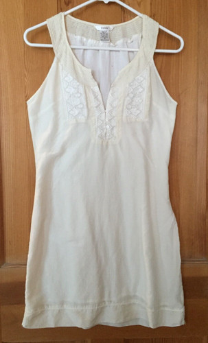 OFF WHITE Abito senza guaina Esley bianco sporco taglia media completamente foderato ricamato