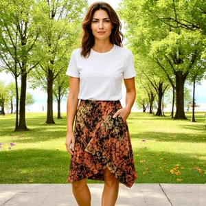 Magaschoni SILK Skirt Asymmetrical Womens 4 - Picture 1 of 12