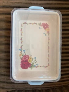 Pioneer Woman Floral Baker with Lid 9 x 13, Sweet Rose *Read* - Picture 1 of 24
