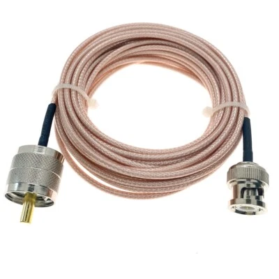 UHF PL259 Male to BNC Male Lot Coaxial Jumper RF Pigtail Coax RG316 Cable - Image 1 of 4