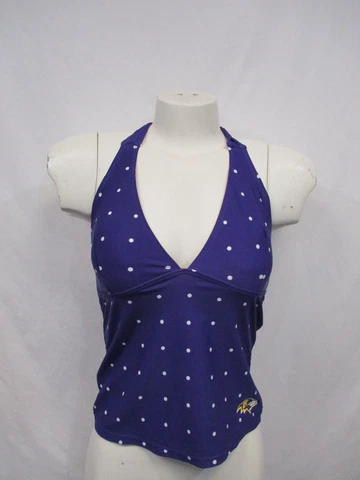 Baltimore Ravens NFL Women Purple Polka Dot Tankini Swimsuit Top Cover