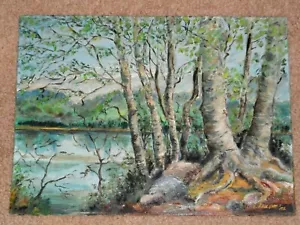 VIKI RAKOFF SIGNED ORIGINAL OIL PAINTING OF RIVER LANDSCAPE - Picture 1 of 10