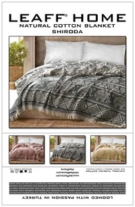 Natural Cotton Queen Elephant Fringe Bedspread Throw Blanket Reversible - Picture 1 of 4