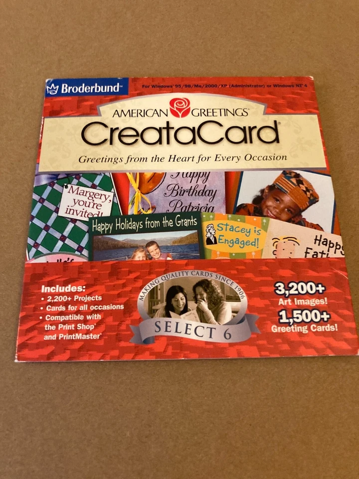 American Greetings CreataCard by Broderbund (CD-ROM, 2002) Win 95/98/2000  RARE - Image 1 of 4