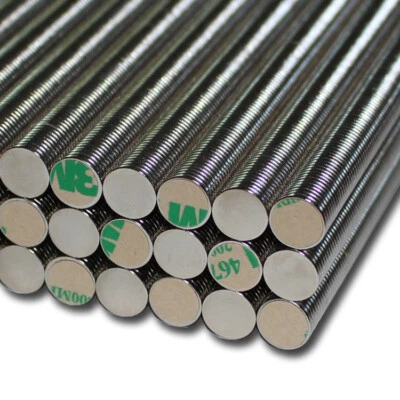 50 NEODYM SUPER KLEBE MAGNETE D10x1 MM SELBSTKLEBEND NDFEB 600 G N42 3M 467 - Bild 1 von 2