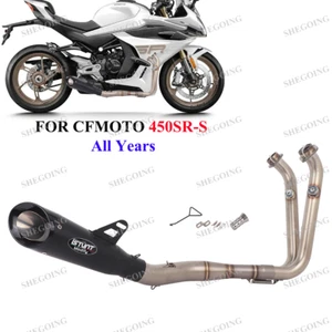Slip On For CFMOTO 450SRS 2024-2025 Motorcycle Exhaust 2 Sensors Black Muffler - Picture 1 of 6