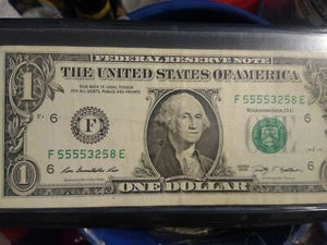 2009 -Series $1.00 Bill ' F 55553258 E "Five Of A kind . - Picture 1 of 11