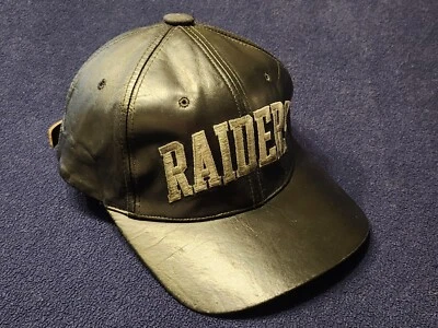De colección Oakland Raiders Gorra de Cuero Gorra Correa Equipo NFL Fútbol Años 90 Foto 1 de 4