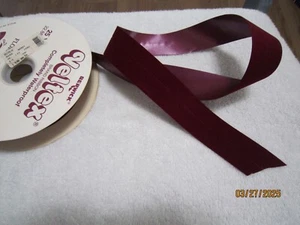 Vintage Berwick Veltex Completely Waterproof Floral & Craft Burgundy Ribbon - Picture 1 of 3