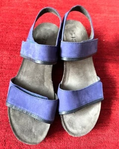 Naot Purple w Black Leather w Cork Insole Trim Sling Back Sandals Size 10(W) - Picture 1 of 14