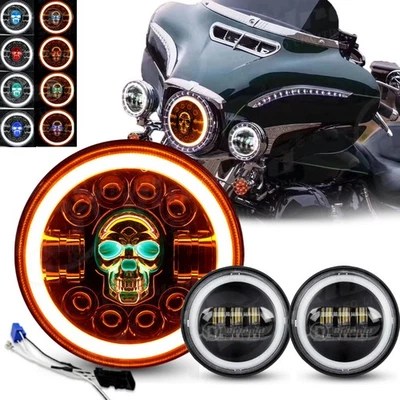 Farol de LED 7" + 4,5" luzes de passagem para Harley Davidson Electra Glide Classic - Imagem 1 de 4