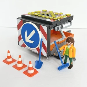 Playmobil 4049 Verkehrsschild Anhänger beleuchtet Bauwarnung 2008 - Bild 1 von 13