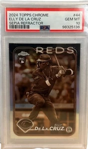 2024 Topps Chrome #44 Elly De La Cruz Sepia Refractor PSA 10 GEM MINT - Picture 1 of 2