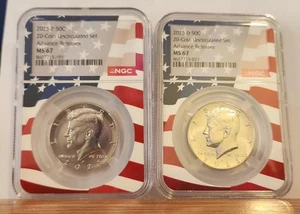 2025 P & D Kennedy Half Dollar Set - NGC MS 67 Advance Release FLAG CORE - Picture 1 of 6