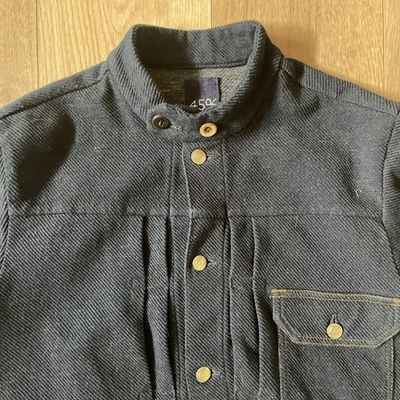 Chaqueta de hombre 45 RPM azul índigo algodón talla 3 EE. UU. mediana hecha en Japón Foto 1 de 4