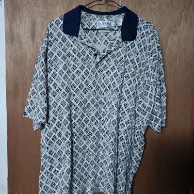 Polo de Golf Tehama Clint L Doble Algodón Mercerizado Azul Marrón Rayas Foto 1 de 2