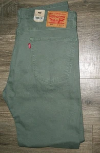 Mens LEVI'S 505 Regular Stretch Green Denim Jeans NWT 36x34 $70 - Picture 1 of 8