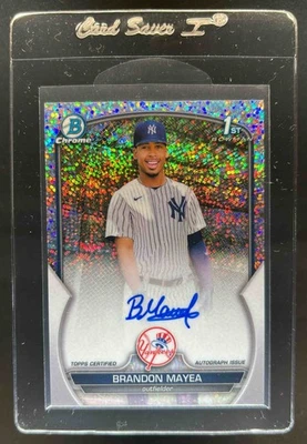 2023 Bowman Chrome Brandon Mayea Auto Speckle Refractor 1st Prospect #91/299 - Image 1 of 2