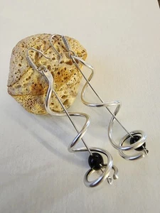 Ilias Lalaounis Sterling Silver 925 Drop Onyx Pierce Earrings. - Picture 1 of 7