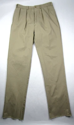 MINT Unhemmed Bills Khakis Pants Mens 34 x 38.5 M1P Classic Fit Pleated Canvas - Image 1 of 4