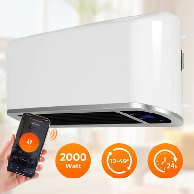 Heizlüfter Wand Heizgerät 2KW Heizkörper Heizung Wifi mit Fernsteuerung Keramik - Bild 1 von 4