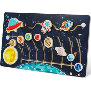 Movable Solar System Puzzle for Kids 3-6, Wooden Space Toys, Planets for Kids... - Picture 1 of 6