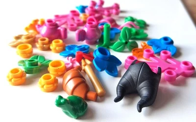 LEGO Friends Accessories Lot Flowers Plants Teapots Wand Frog Maleficent Hair - Image 1 of 2