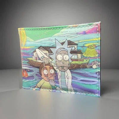 Rick and Morty Open Your Eyes Lenticular Changing Image Print Bi-Fold Wallet NEW - Image 1 of 4