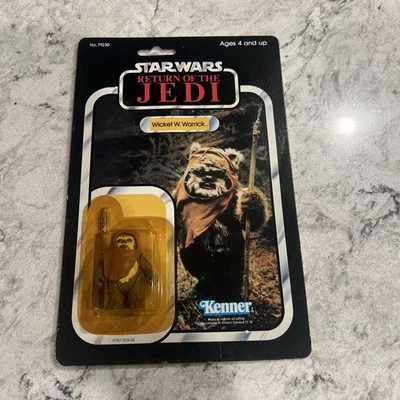 Kenner 1983 Vintage Star Wars ROTJ WICKET W W WARRICK 77 reverso cardado sin usar, en caja  Foto 1 de 4