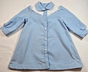 Abito lungo blu vintage Polly Flinders taglia 3T fumè a mano - Foto 1 di 16
