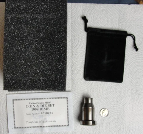 1998 U.S Mint Dime Coin & Die Set DENVER Mint w/COA #1 Cover