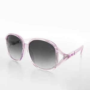 Large Round Oversized Women's Boho Vintage Sunglasses Purple - Grace - Picture 1 of 3